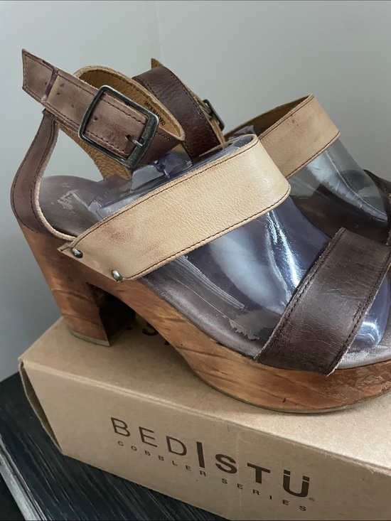 Bed Stu SOPHIE Platform Heel Sandals Distressed Leather Boho